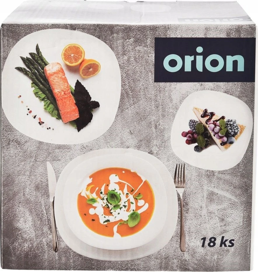 Orion Pavalgių rinkinys LUNA 18 vnt. Baltas stiklas