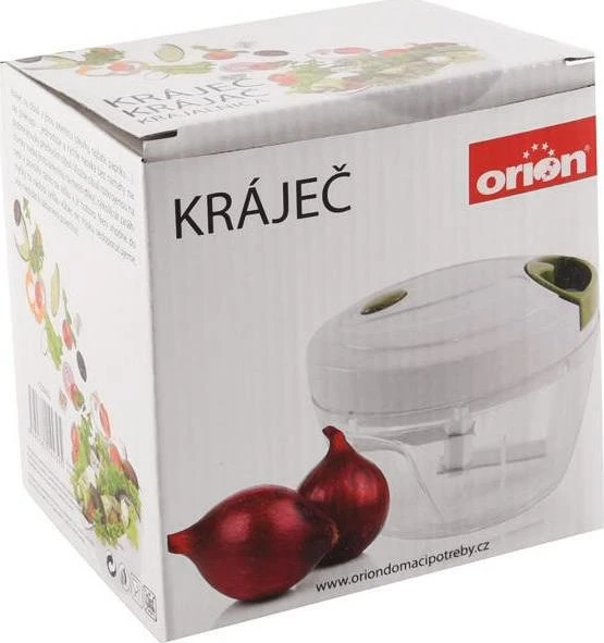 Orion Rankinis daržovių smulkintuvas, 9 cm aukščio, 12 cm skersmens, su nerūdijančio plieno peiliais