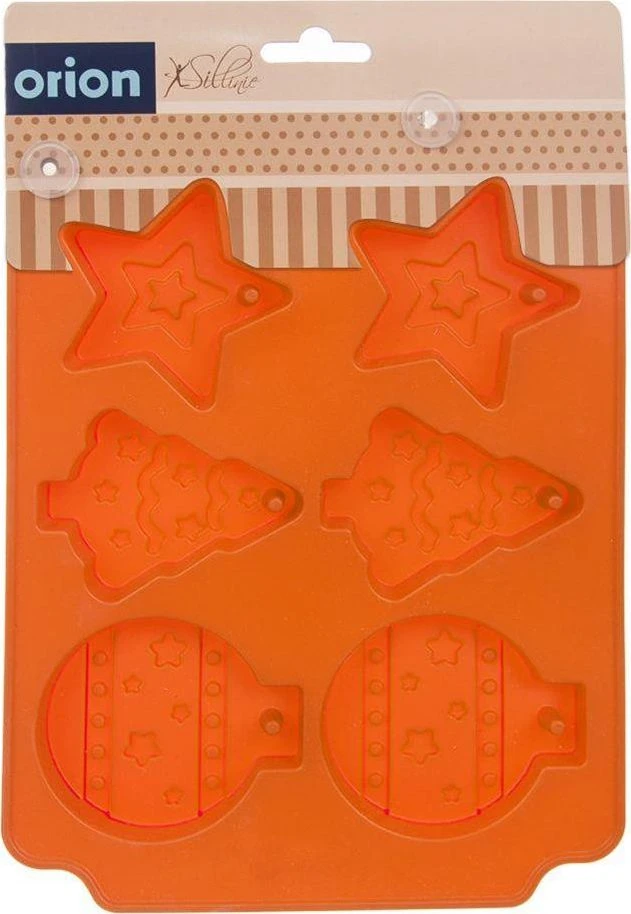 Orion Silikoninė sausainių forma 23x17 cm Oranžinė Šventinė