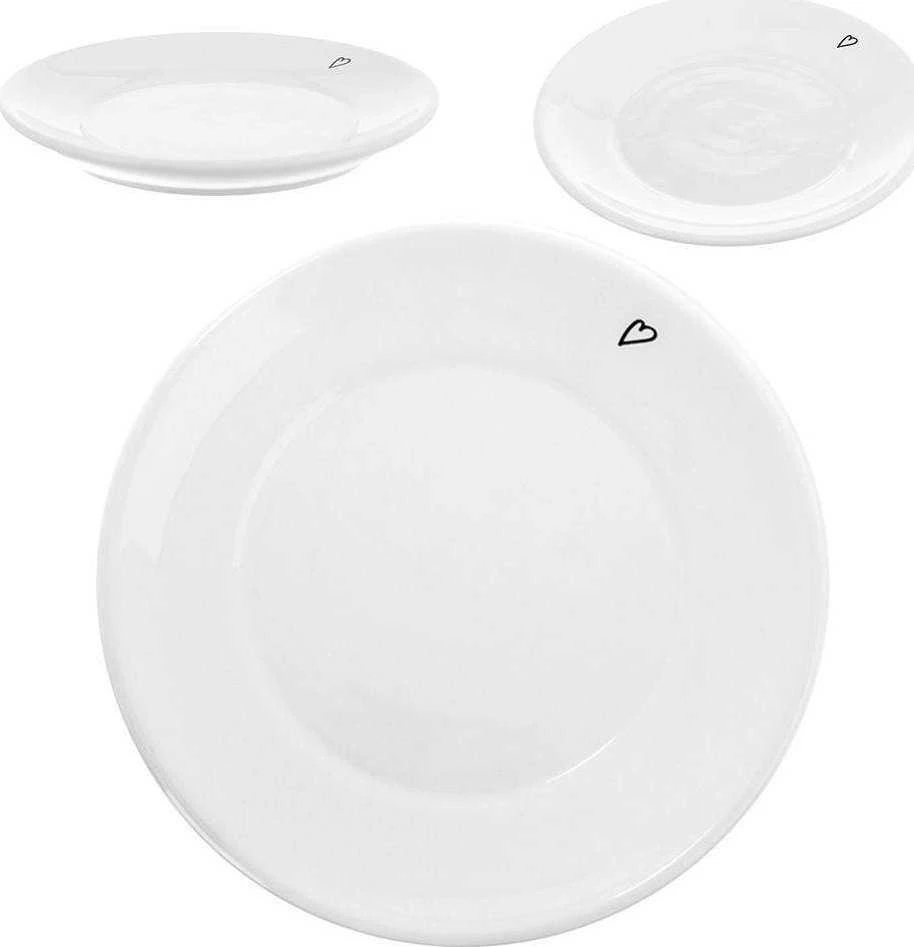 Orion Keraminė lėkštutė 12 cm balta su širdimi