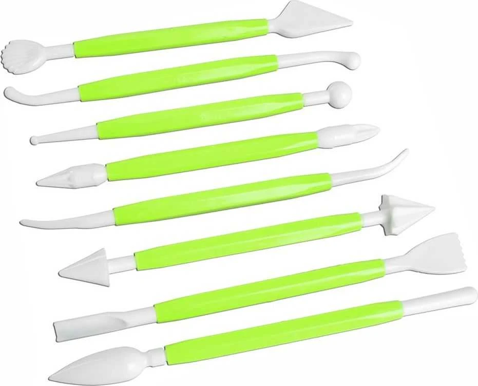 Orion Tortų dekoravimo įrankiai 8 vnt. Plastikiniai, saugūs, įvairių spalvų