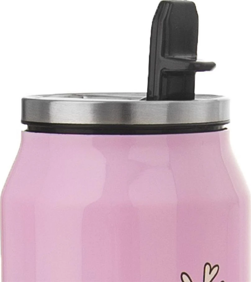 Orion Termo puodelis 400 ml Rožinis su širdelėmis