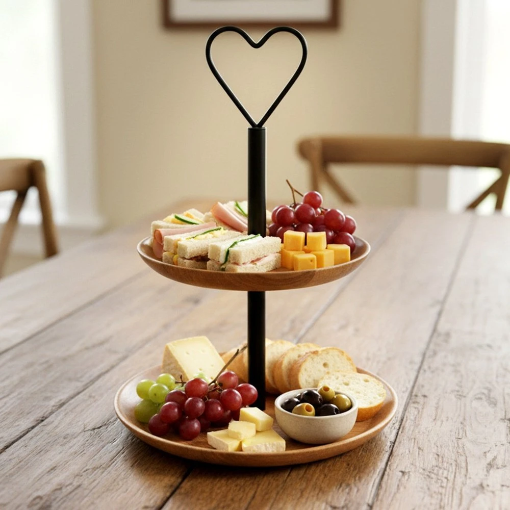 Orion Dviaukštė mango medienos lėkštė 37 cm