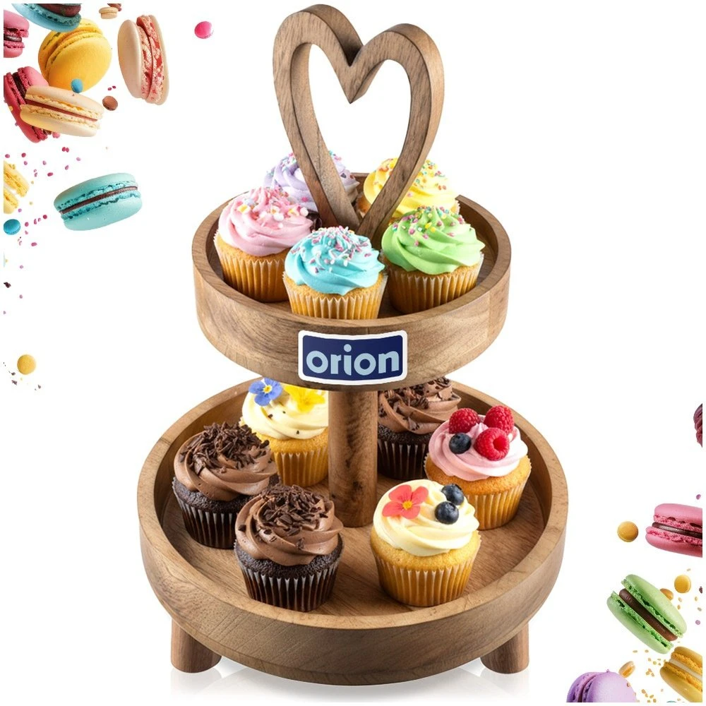Orion Dviejų aukštų medienos padėklas 42 cm