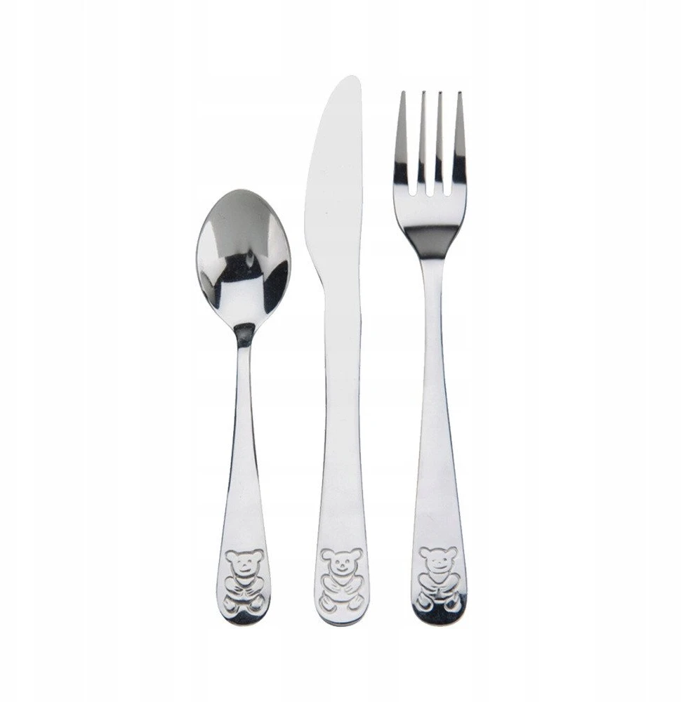 Excellent Houseware VAIKŲ STALIO ĮRANGŲ RINKINYS VAIKAMS 3 Vnt. NERŪDijančio plieno