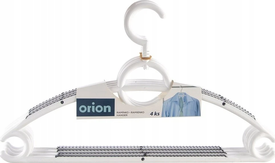 Orion Drabužių kabykla 4 vnt. su neslidžiomis ypatybėmis, balta