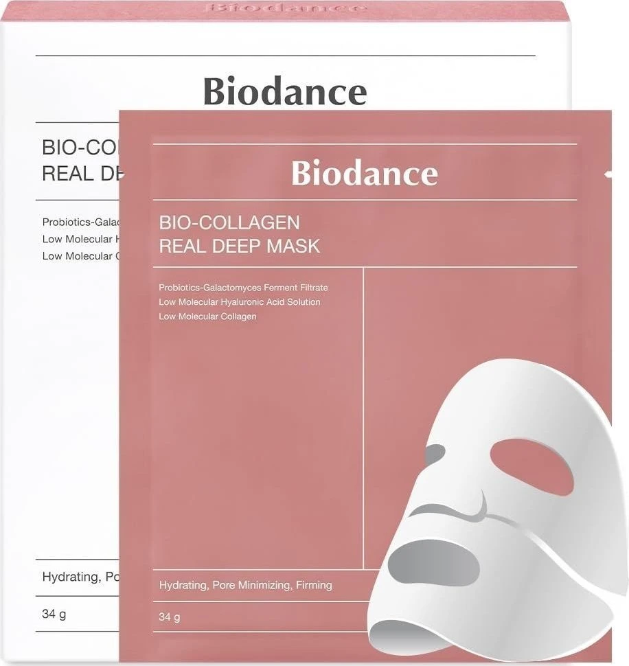 Biodance Bio-Collagen Real Deep veido kaukių rinkinys, 4 vnt. / 34 g