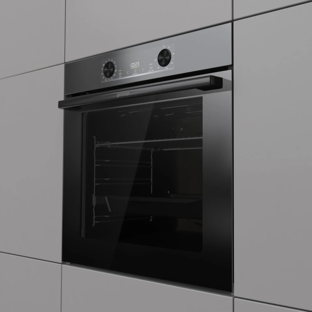 orkaitė Gorenje 77 L juoda piec samoczyszczący - įmontuotas elektrinis piekarnik
