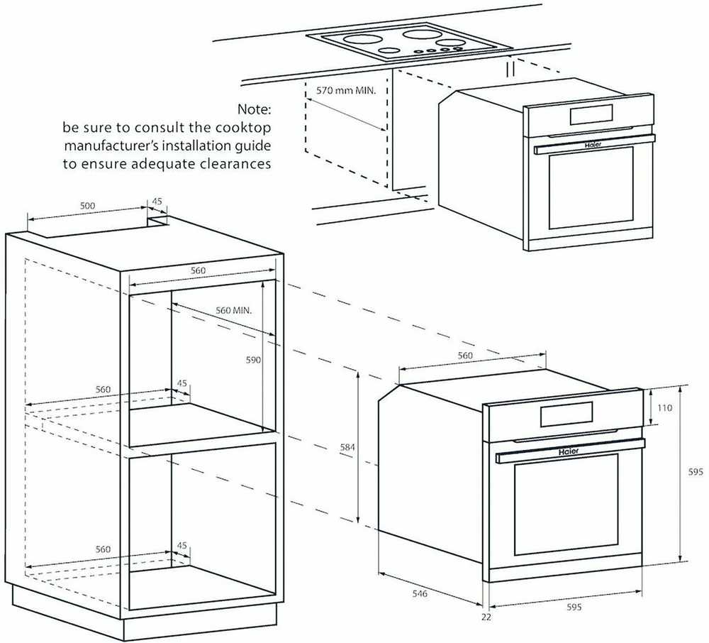 Orkaitė Haier Oven | HWO60SM2B9BH | 70 L | Electric | Pyrolytic/Hydrolytic | Touch | Height 59.5 cm | Plotis 59.5 cm | Juodas
