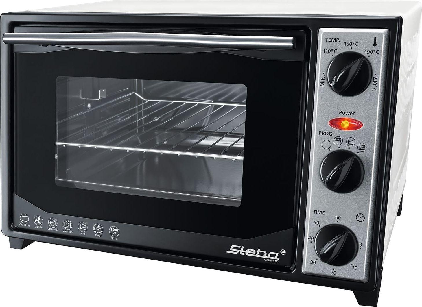 Mini orkaitė su konvekcija ir iešmu Steba KB 27 U.2 (Reguliavimo žiedas, 1500W, juodos ir sidabrinės spalvos)