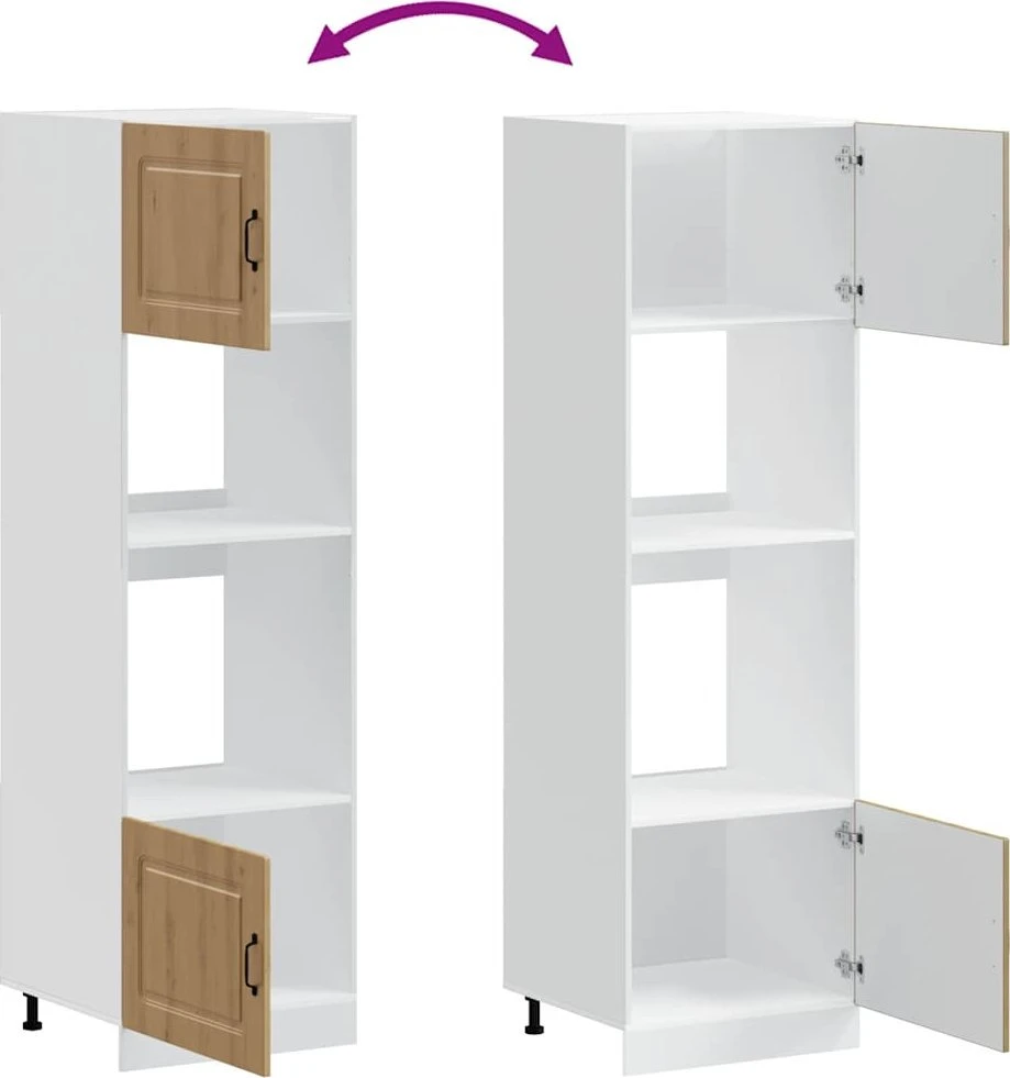 Orkaitės spintelės, 2vnt., Kalmar, artisano ąžuolo, mediena