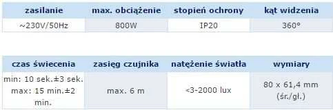 Orno Czujnik 360 laipsnių judesio jutiklis, IP20, 800 W, pakabinamoms luboms