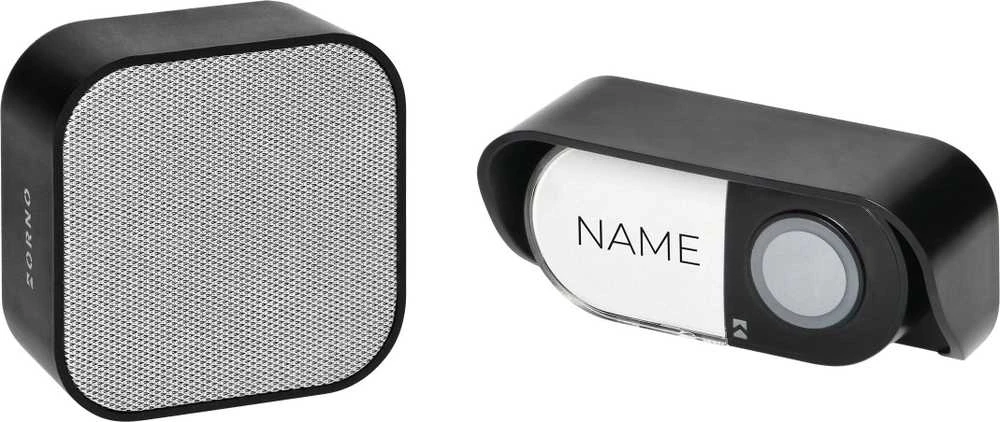 Orno ATEL DC, belaidis baterijomis maitinamas durų skambutis, mokymosi sistema, 38 garsai, 150 m, juodas