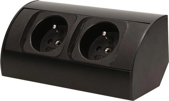 Orno Lizdas Baldinis lizdas be jungiklio, 2x2P+Z, juodas
