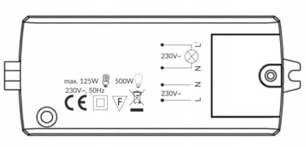 Orno Włącznik Dvipolis bekontaktis jungiklis, IP20, 500 W