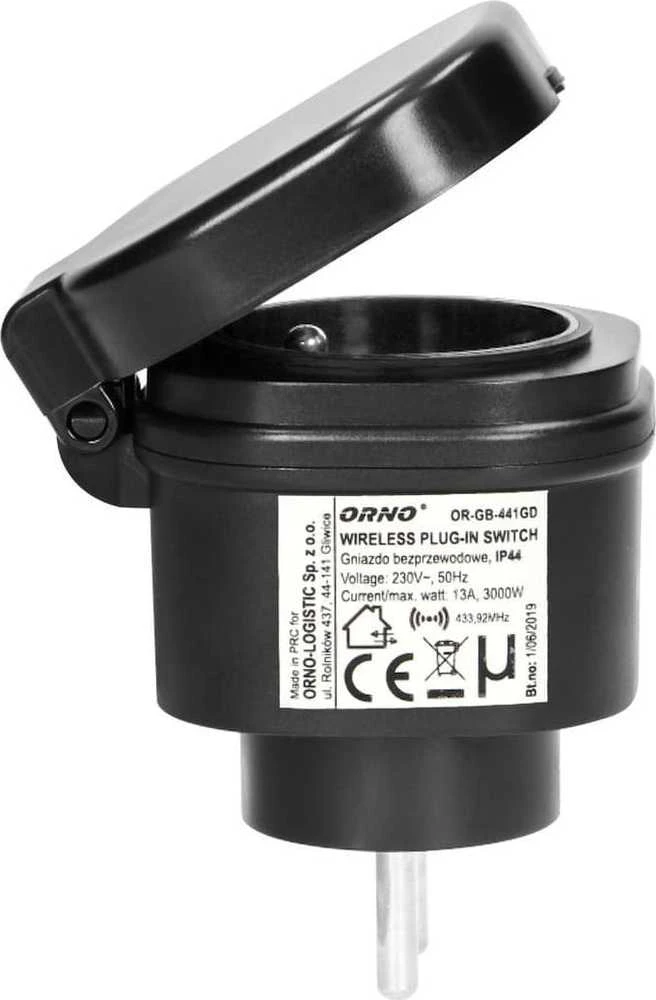 Orno Nuotoliniu pulteliu valdomų belaidžių mini kištukinių lizdų rinkinys 2+1 IP44 OR-GB-441