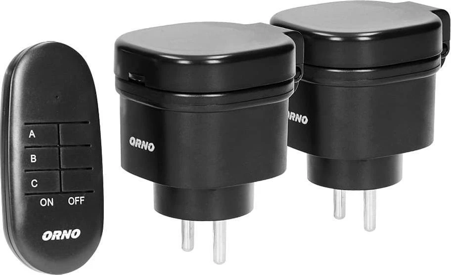 Orno Nuotoliniu pulteliu valdomų belaidžių mini kištukinių lizdų rinkinys 2+1 IP44 OR-GB-441