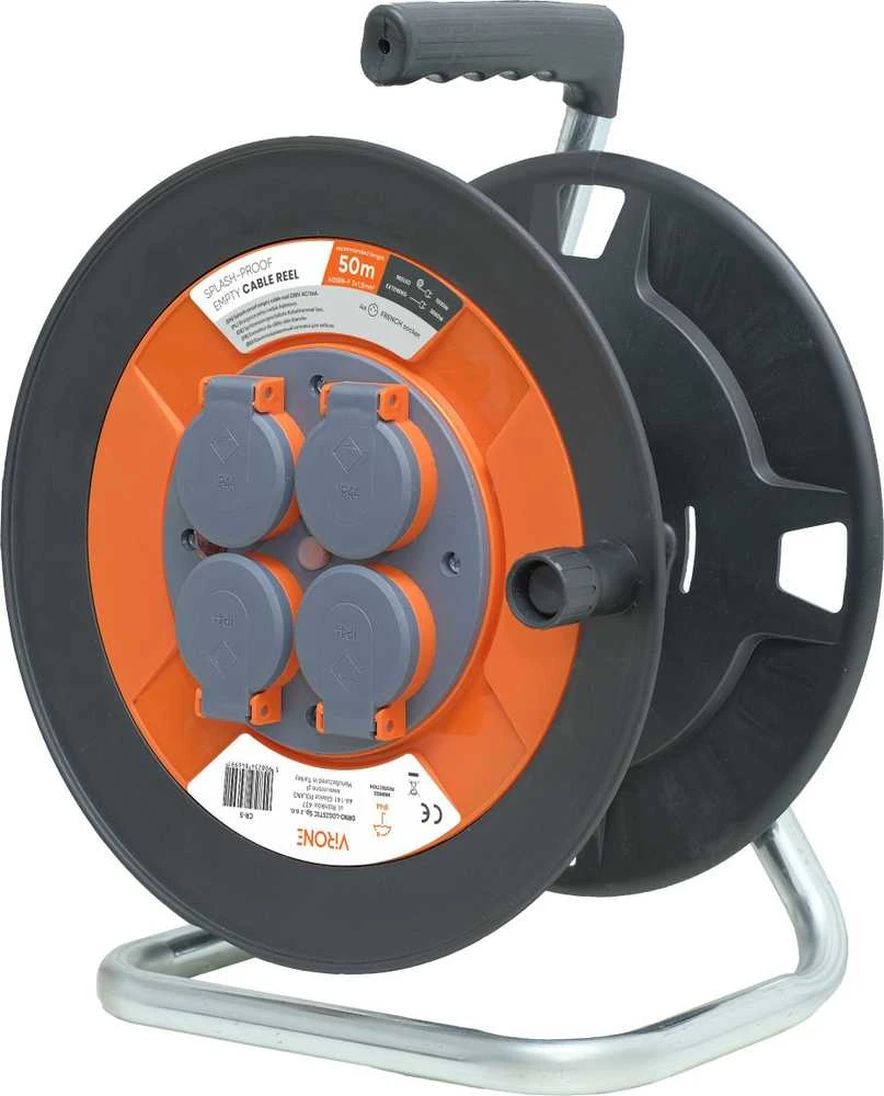Orno Aptaškymui atspari ritės ritė IP44 4x2P+Z 16A 230V, H05VV-F 3x1,5mm2, 50m