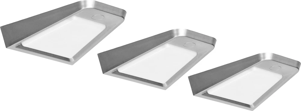 Orno DIKI 3 LED šviestuvų komplektas po spintele, 3x2W, 4000K, su bekontakčiu jungikliu, sidabrinės spalvos