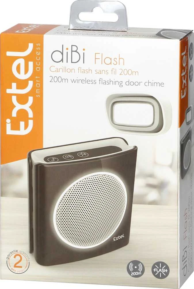 Orno Dzwonek EXTEL diBi Flash belaidis baterijomis maitinamas durų skambutis, juodas
