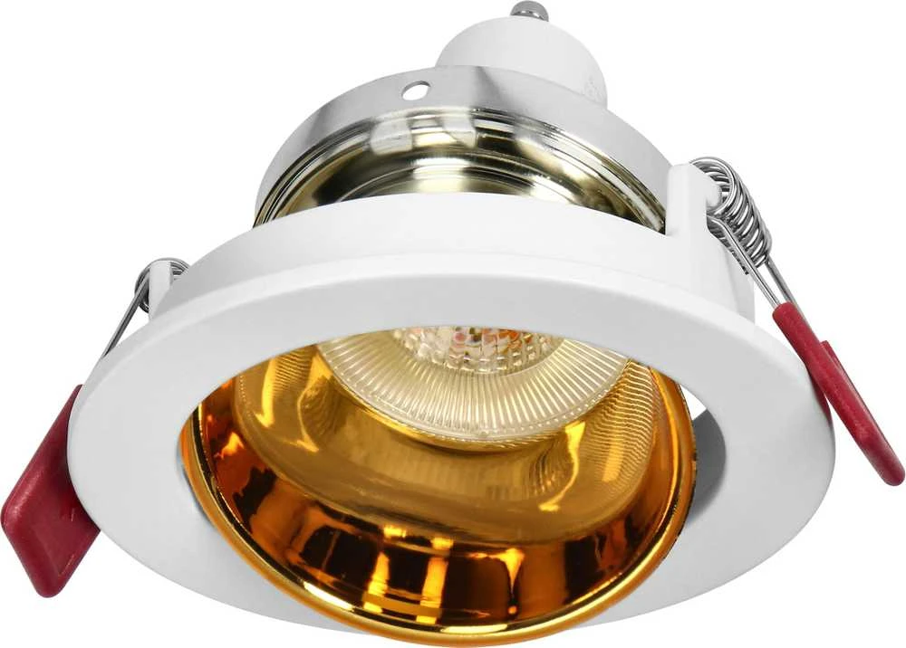 Orno FONDI RC dekoratyvinis prožektoriaus rėmelis, MR16/GU10, maks. 50 W, apvalus, fiksuotas, aliuminis, baltai auksinis
