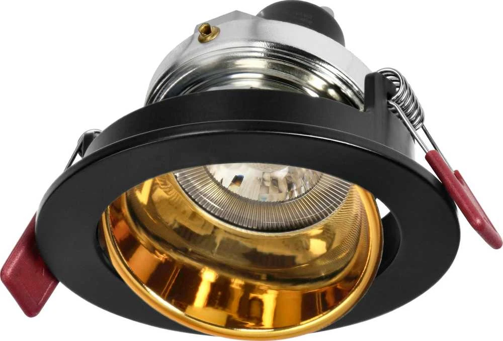 Orno FONDI RC dekoratyvinis prožektoriaus rėmelis, MR16/GU10, maks. 50 W, apvalus, fiksuotas, aliuminio, juodos ir auksinės spalvos