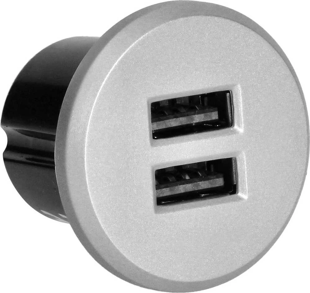 Orno Įkroviklis 2XUSB 3.4A įkroviklis, įleidžiamas, sidabrinis
