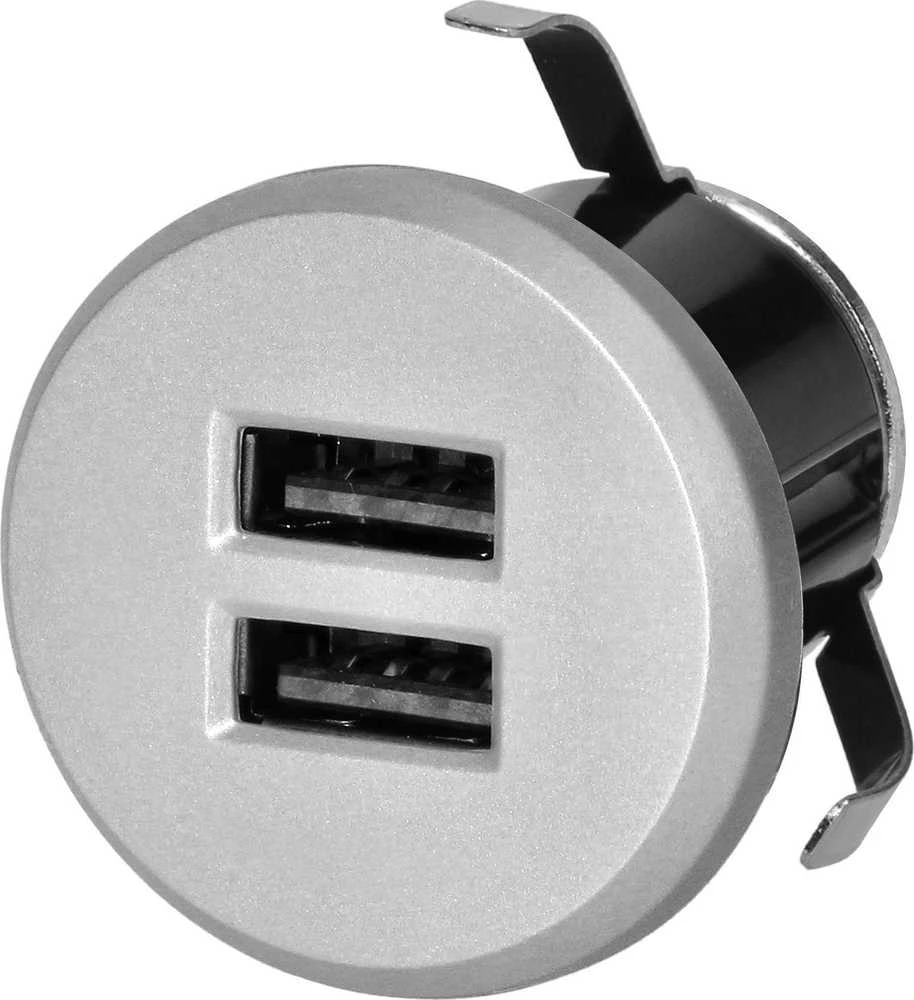 Orno Įkroviklis 2XUSB 3.4A įkroviklis, įleidžiamas, sidabrinis