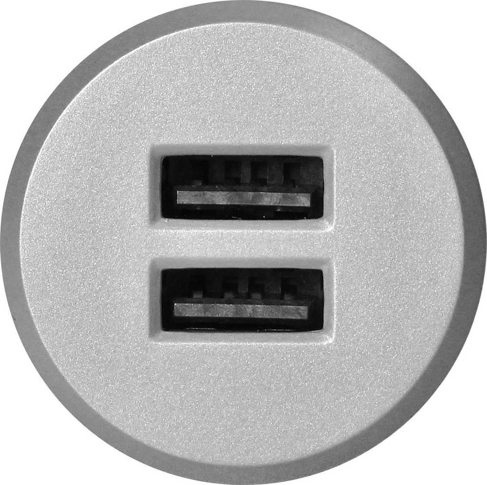 Orno Įkroviklis 2XUSB 3.4A įkroviklis, įleidžiamas, sidabrinis