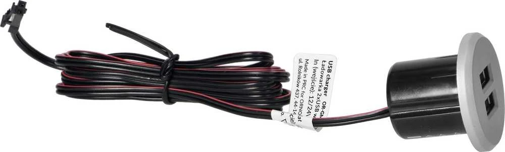 Orno Įkroviklis 2XUSB 3.4A įkroviklis, įleidžiamas, sidabrinis