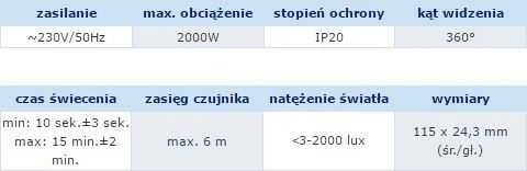 ORNO JUDĖJIMO JUTIKLIS 360ST ULTRA FLAT 2000W