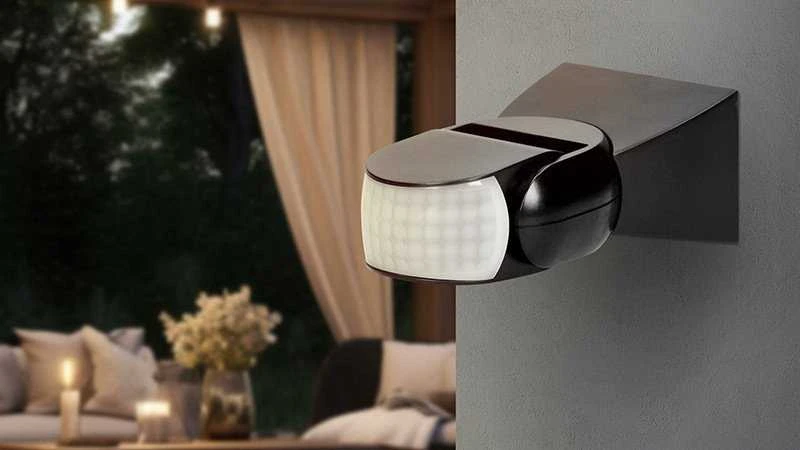 Orno Czujnik 180° judesio jutiklis, 2 jutikliai, IP65, 1200 W, juodas, TUYA išmanusis „Wi-Fi“