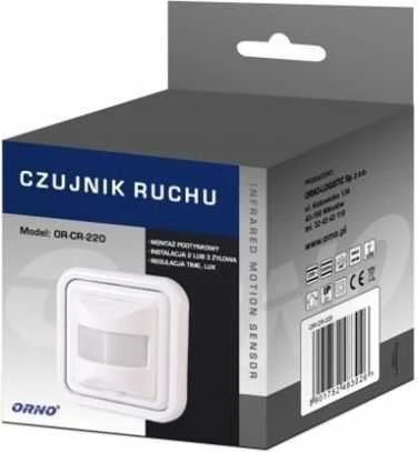 ORNO JUDESIO JUTIKLIS 2 ir 3 LAIDŲ, 160° IP20, 500W, MONTUOJAMAS Į DĖŽUTĘ &&