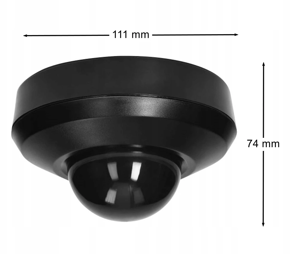 Orno Czujnik 360 laipsnių judesio ir buvimo jutiklis, IP44, 2000 W, papildomas tvirtinimo pagrindas, 3 jutikliai, juodas