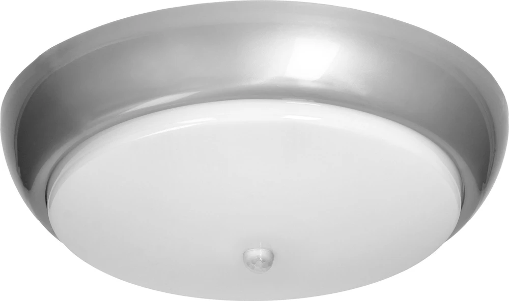 Lubinis šviestuvas Orno KOKO LED šviestuvas su PIR judesio jutikliu, 12W, 3000K, 1100lm, sidabro-polipropileno, matinis polikarbonato gaubtas, IP44, IK10