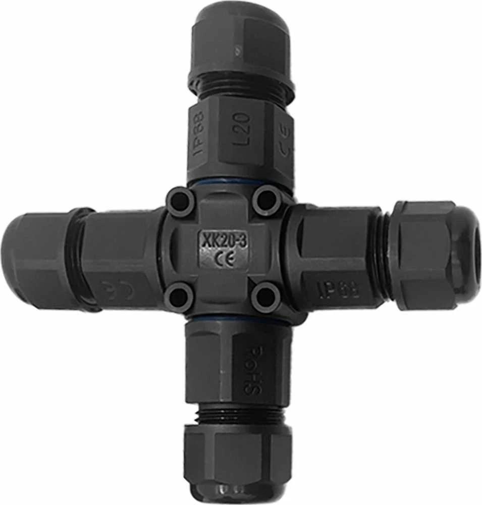 Orno Konektor Keturgubas X tipo skirstytuvas su greita jungtimi, IP68, 3x4mm2, 400V/16A