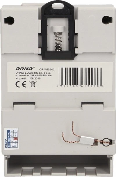 Orno 1 Fazowy 1 fazės elektros energijos suvartojimo indikatorius, 80A, 3 moduliai, DIN TH-35mm