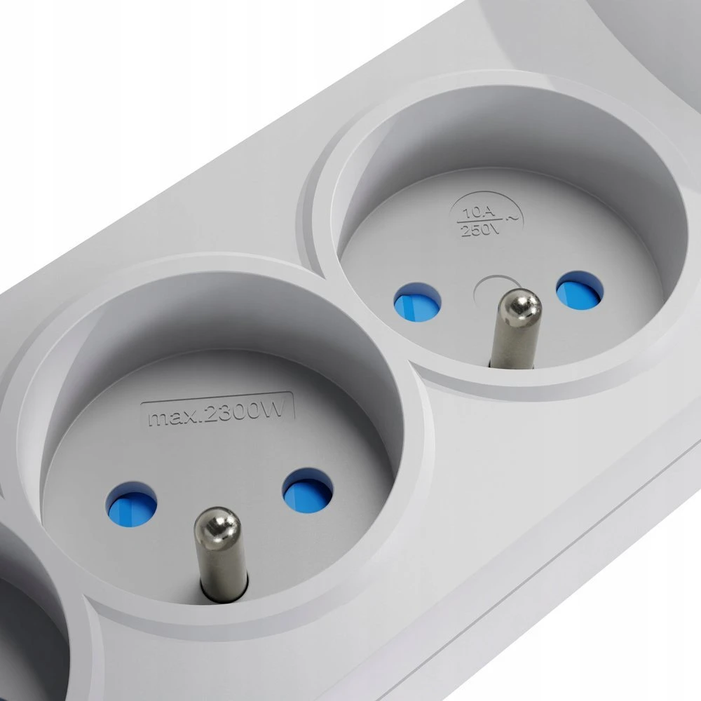 KEL Maitinimo juosta su saugikliu ir apsauga nuo viršįtampių profesional, 5 lizdai, ilgis 3 m, 10 A, 230 V, 2300 W, pilka