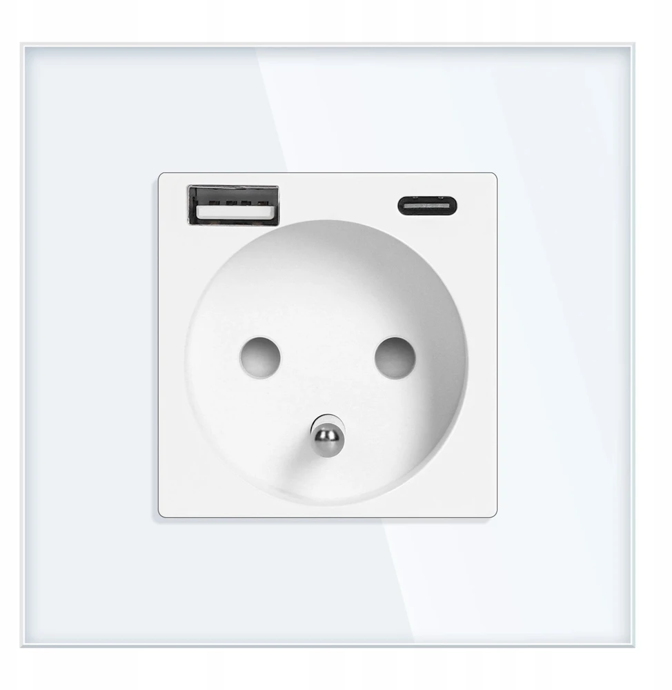Orno Lizdas Lizdas 2P+Z, USB-A + USB-C, PD, maks. 20W, baltas