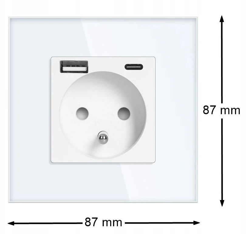 Orno Lizdas Lizdas 2P+Z, USB-A + USB-C, PD, maks. 20W, baltas