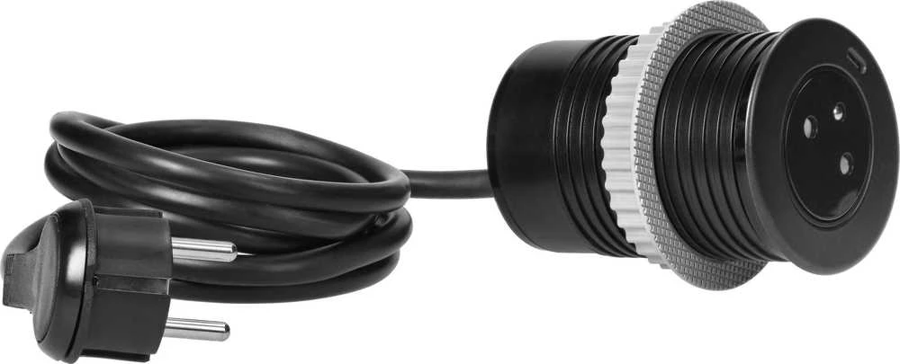 Orno Lizdas Įleidžiamas lizdas 2P+Z su „EasyEject“ sistema, USB 3.0, 1,5 m + USB adapteris