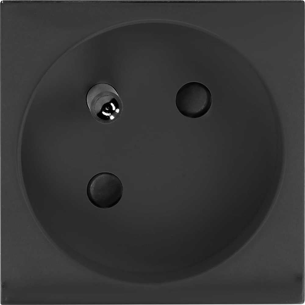 Orno NOEN FR, modulinis lizdas 45x45mm kampinis - 45° 1x2P+Z, E tipo prancūziškas, 16A 250V, juodas