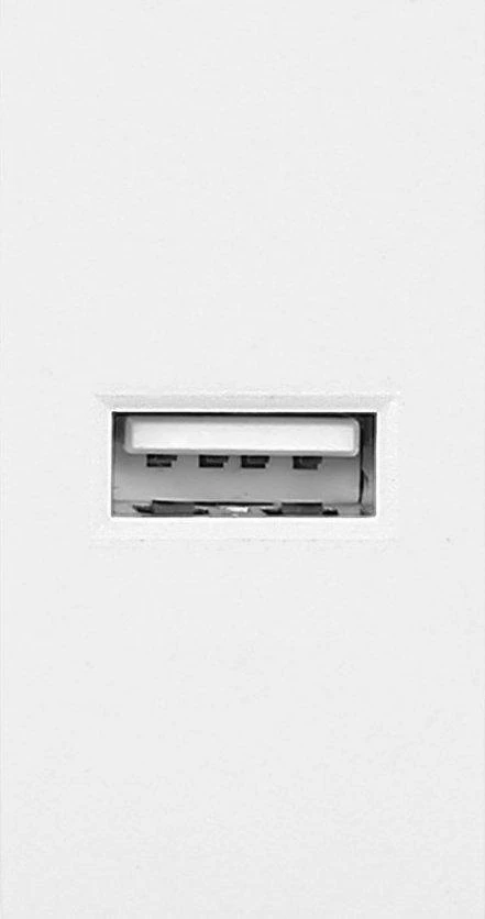 Orno NOEN USB, modulinis prievadas 22,5x45 mm su USB įkrovikliu, 2,1 A 5 V DC, baltas