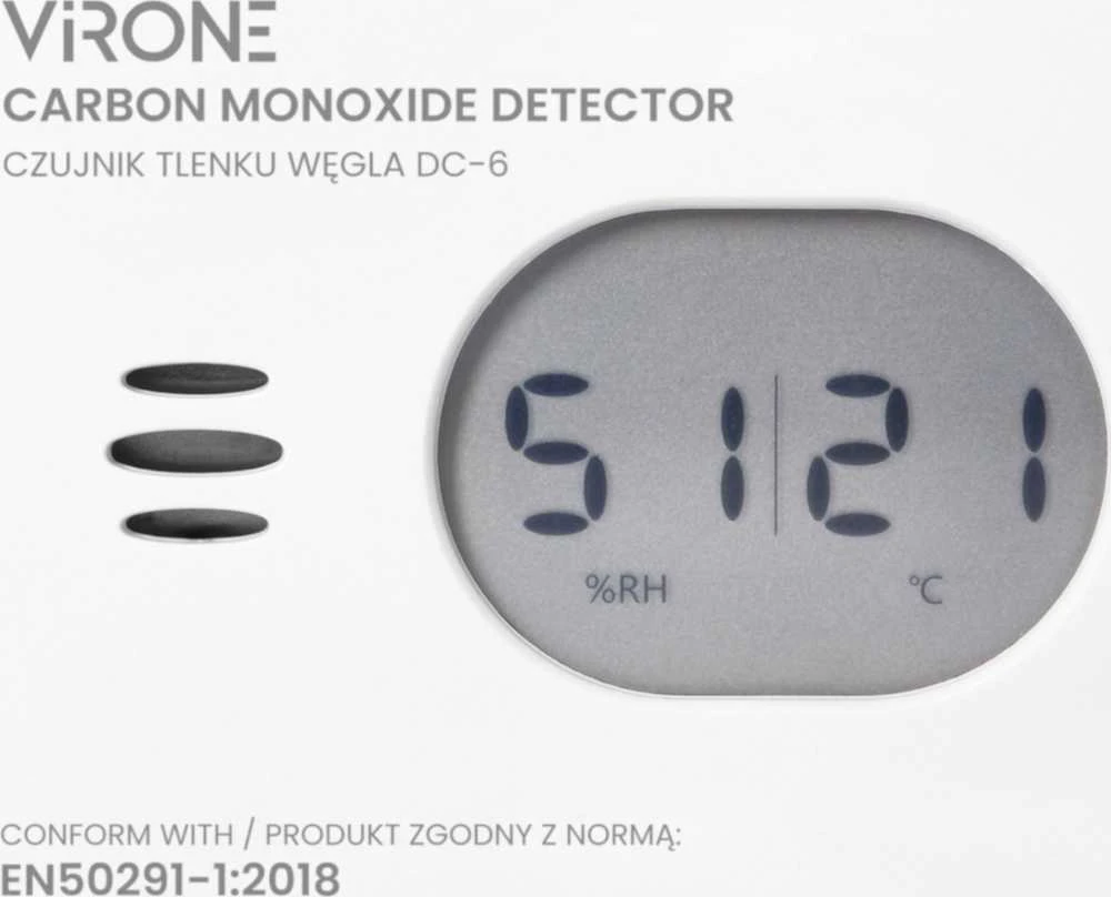 Orno ANGLIES MONOKSIDO (SMALKIŲ) DETEKTORIUS DC-6 Virone