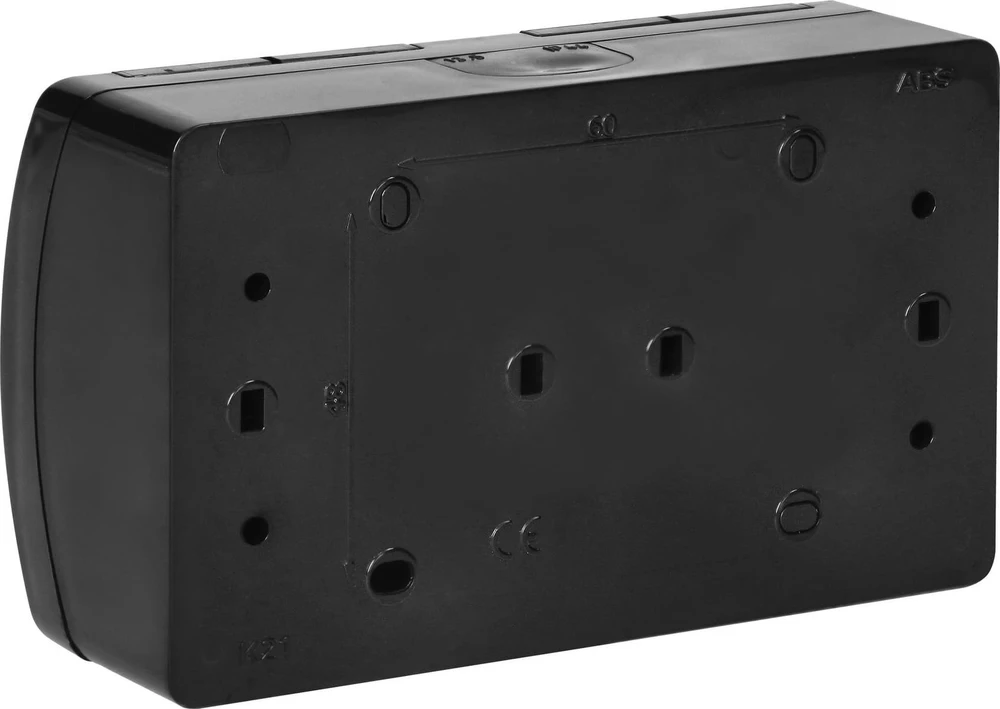 Orno Lizdas Dvigubas kištukinis lizdas 2x2P+Z AQUATIC, IP44, juodas