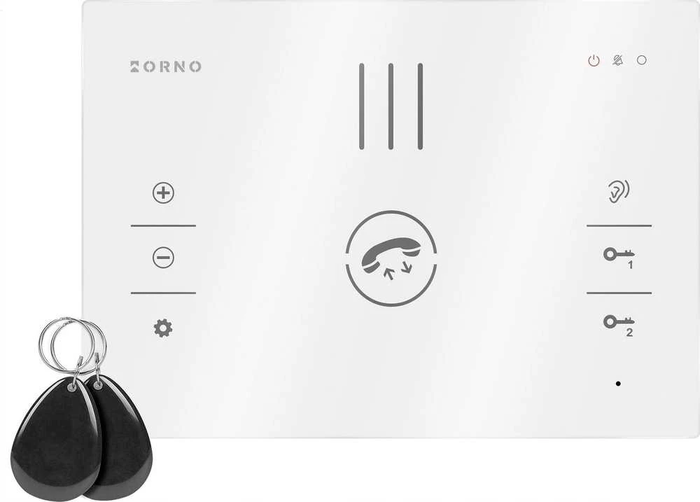 ORN SANDI, vienos šeimos domofono komplektas, be ragelio, 2 laidų, užšifruotas, RFID, baltas