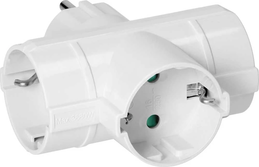 Orno Rozgałęźnik Skirstytuvas 3x2P+Z (Schuko), baltas