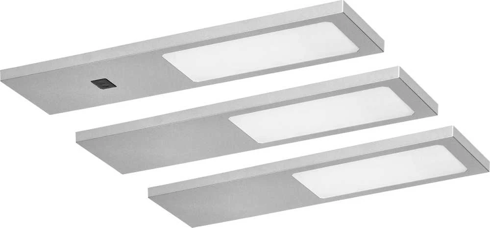 Orno PLANA 3 LED šviestuvų komplektas po spintele, 3x4W, 3x240lm, 4000K, su bekontakčiu jungikliu, pilkos spalvos