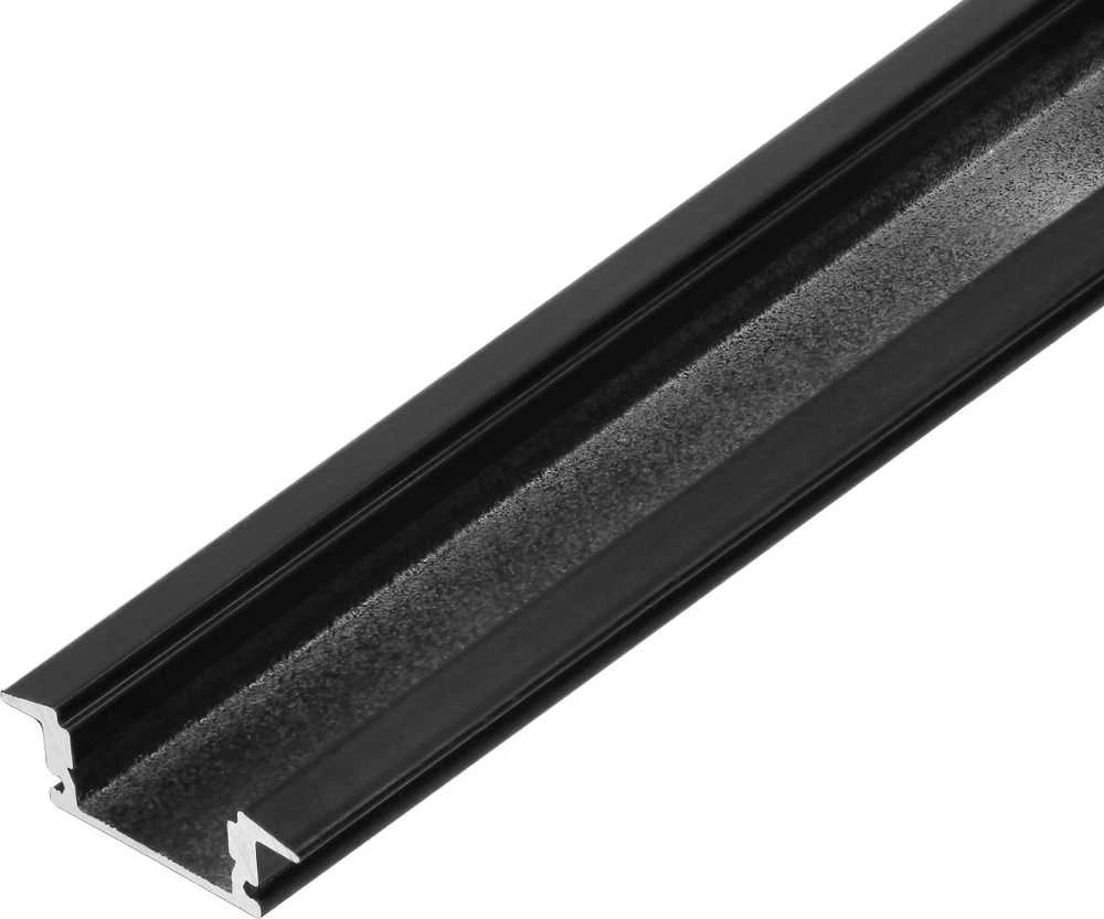 Orno Aliuminio profilis LED juostoms, 2000 x 24,5 x 6,85 mm, įleidžiamas į gipso kartoną, juodas