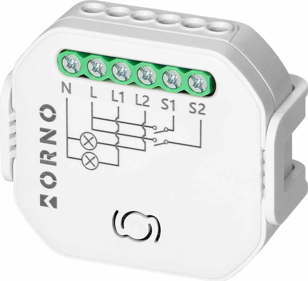 Orno Przekażnik „Tuya Smart Wi-Fi+BLE“ 2 kanalų sieninė relė